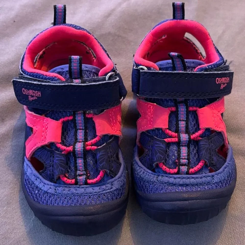 OshKosh B’gosh Drift-G Toddler Girls Bump Toe Sandals Blue/Pink